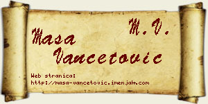 Maša Vančetović vizit kartica